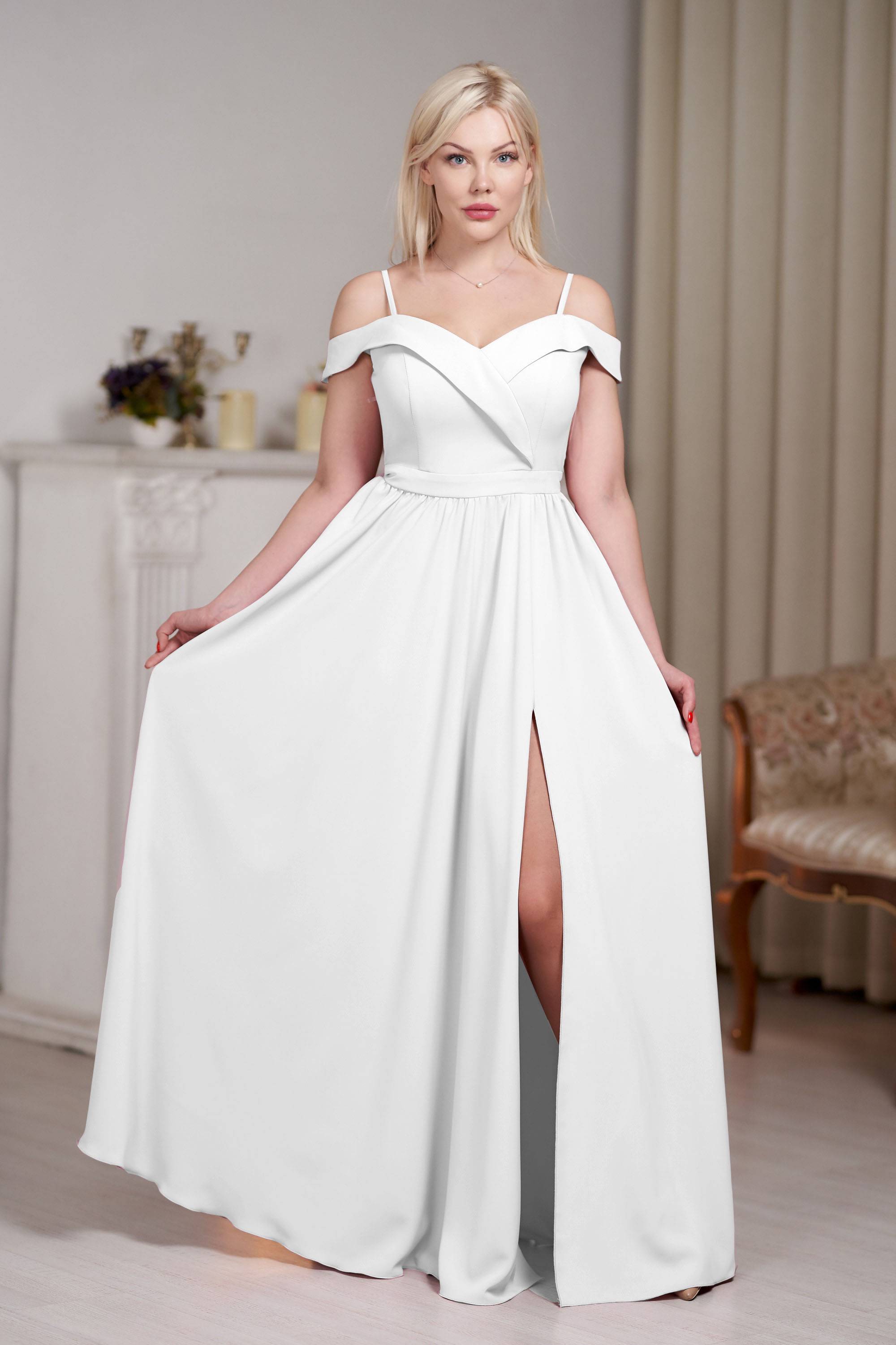 Вечернее платье KR 1005 lux молочный