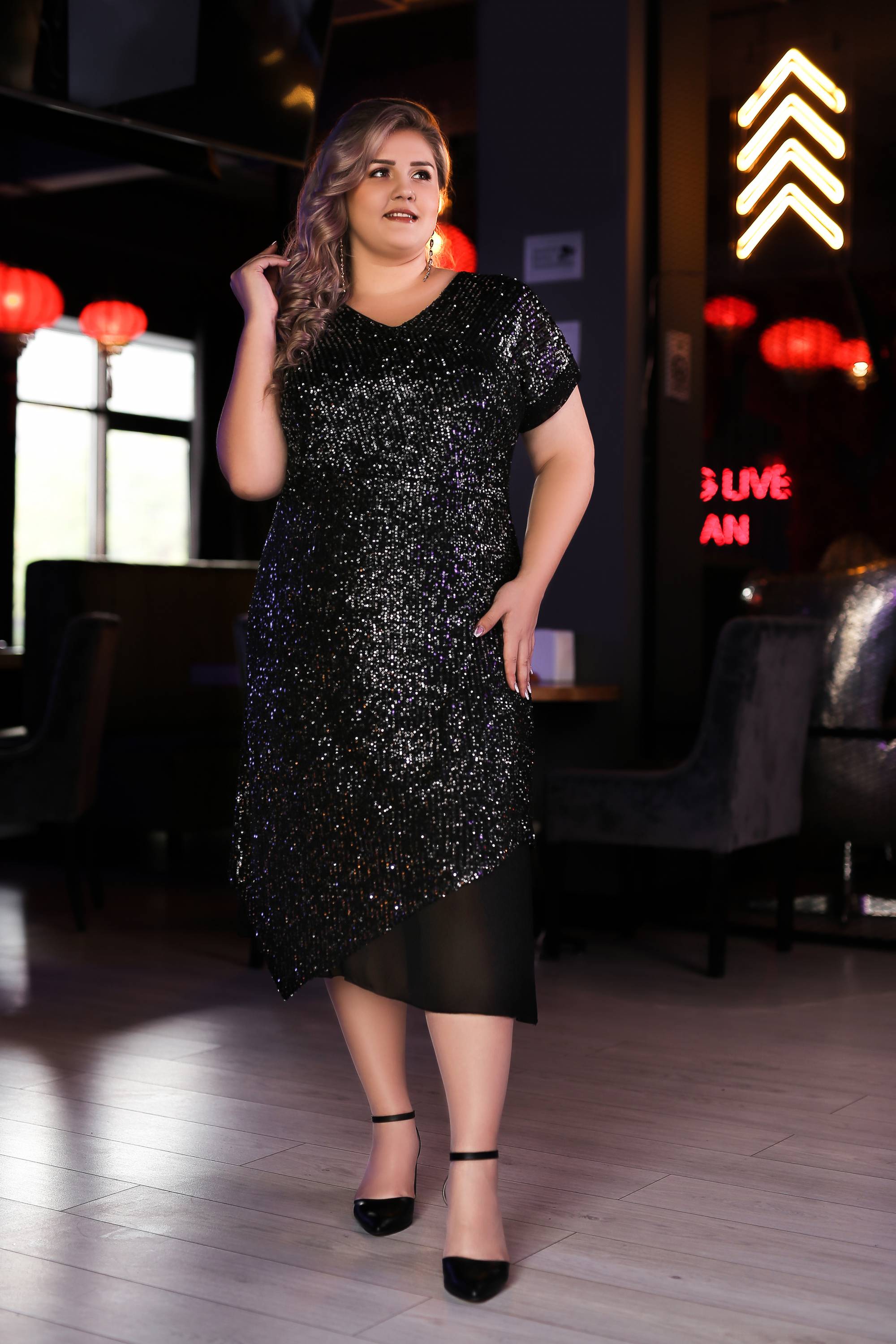 Вечернее платье KR 132-01 чёрный графит